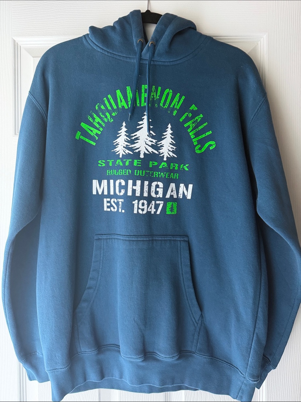 Tahquamenon Falls Michigan Blue Hooded Sweatshirt